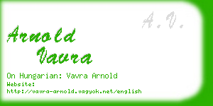 arnold vavra business card